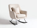 Mecedoras tela bouclé crema 83x94x101 cm - crema-negro - diseño contemporáneo