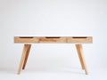 Mesas de oficina de madera 140x60x78 cm - blanco-madera natural - con cajones - diseño moderno
