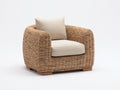 Sillones de ratán trenzado 105x90x78 cm - natural y beige - diseño lounge