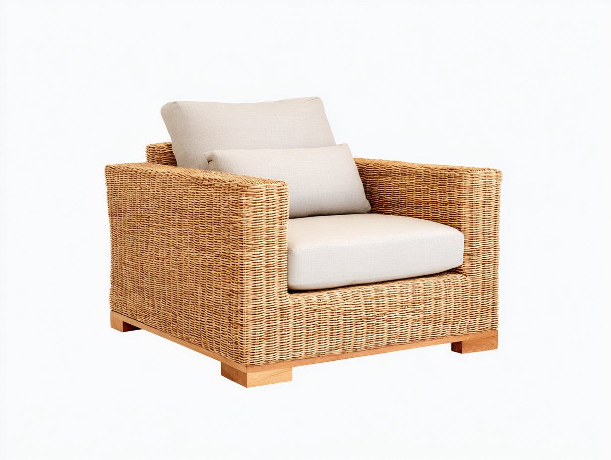 Sillones de ratán ratán natural 88x80x78 cm - natural-beige - estilo contemporáneo
