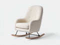 Mecedoras tela bouclé crema 84x96x102 cm - crema-negro-madera - estilo nórdico