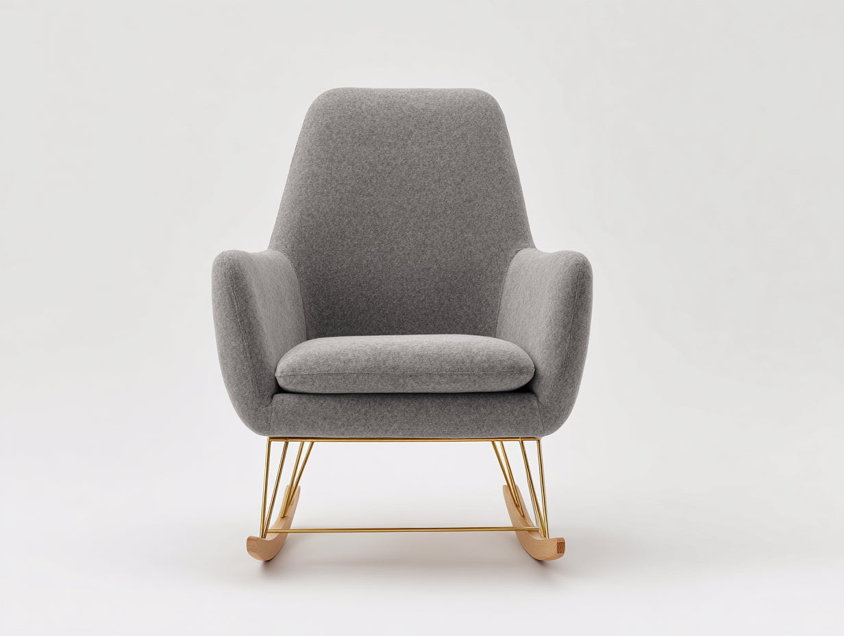 Mecedoras tela gris 82x92x108 cm - gris-madera - diseño elegante