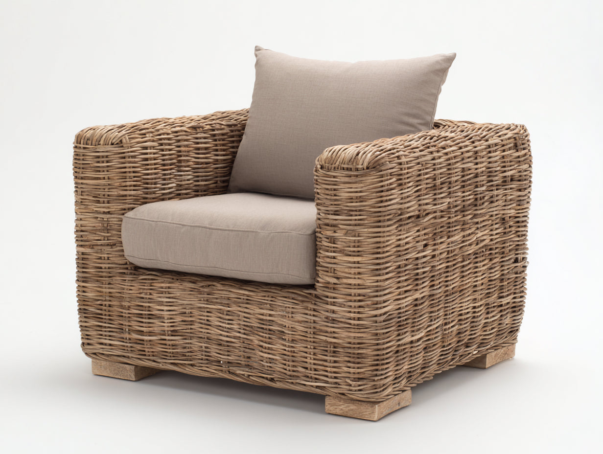 Sillones de ratán ratán natural 92x84x78 cm - natural-marrón claro - diseño moderno