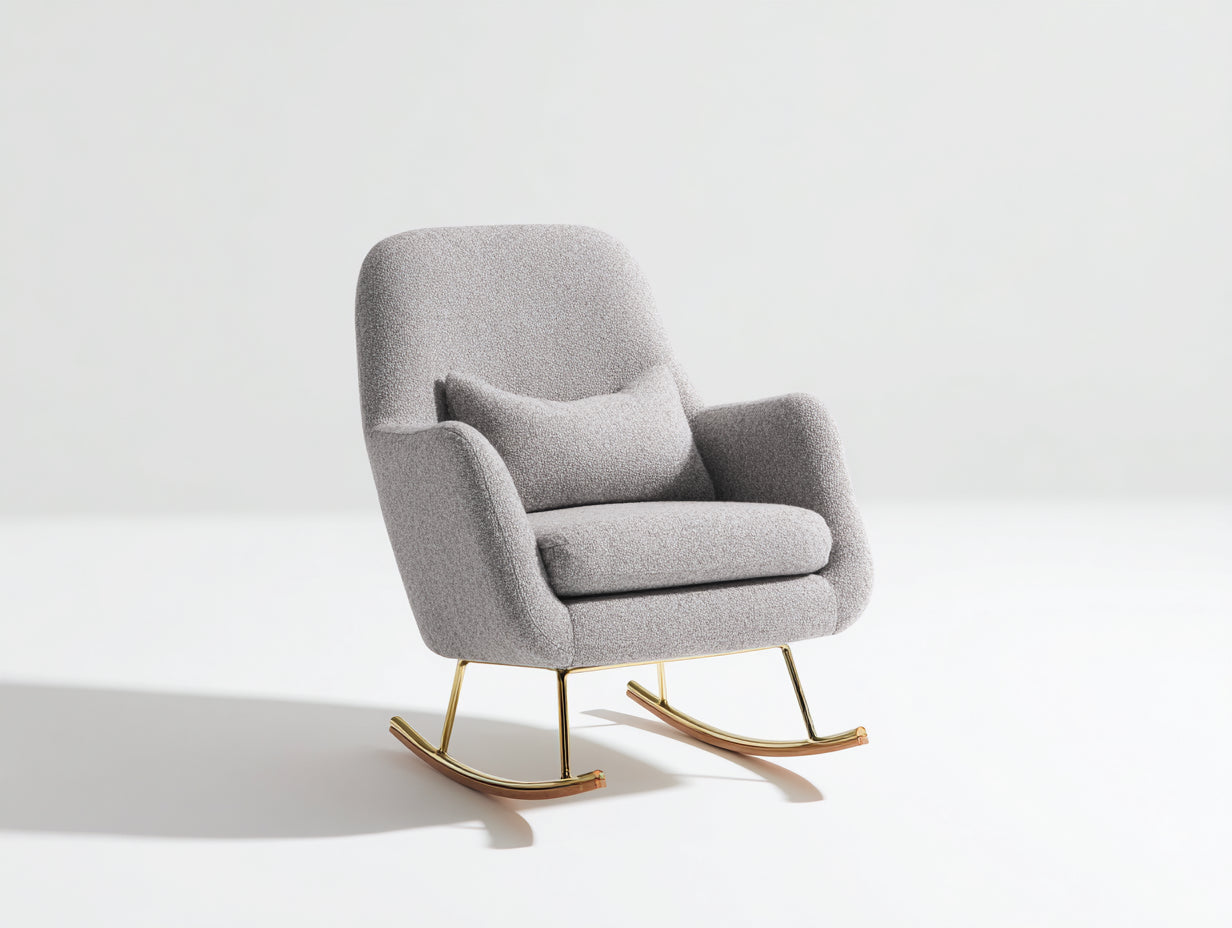 Mecedoras tapizada 74x86x94 cm gris claro para salón - diseño contemporáneo