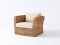 Sillones de ratán curvado 98x86x74 cm - natural y crema - estilo mediterráneo
