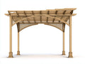 Pérgola de jardín de madera 340 x 260 x 255 cm - natural - con celosía para exterior