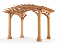 Pérgola de jardín de madera 370 x 270 x 250 cm - natural - techo curvo para exterior
