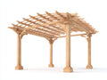 Pérgola de jardín de madera 420x300x250 cm - madera natural - techo curvo
