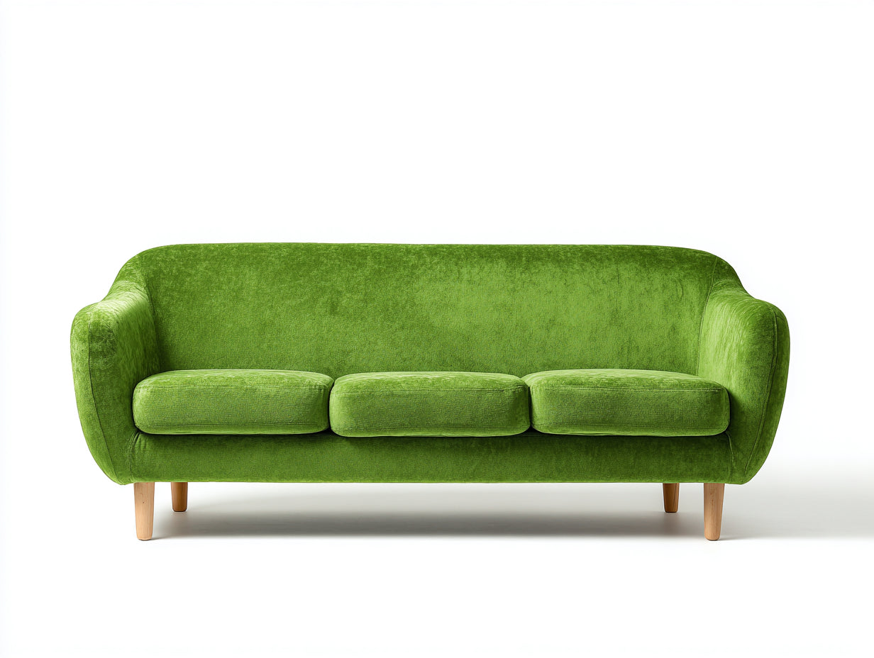 Sofás lineales terciopelo verde 235x92x82 cm - verde - estilo retro moderno
