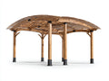 Pérgola de jardín de madera 420 x 320 x 260 cm - marrón - techo curvo para exterior