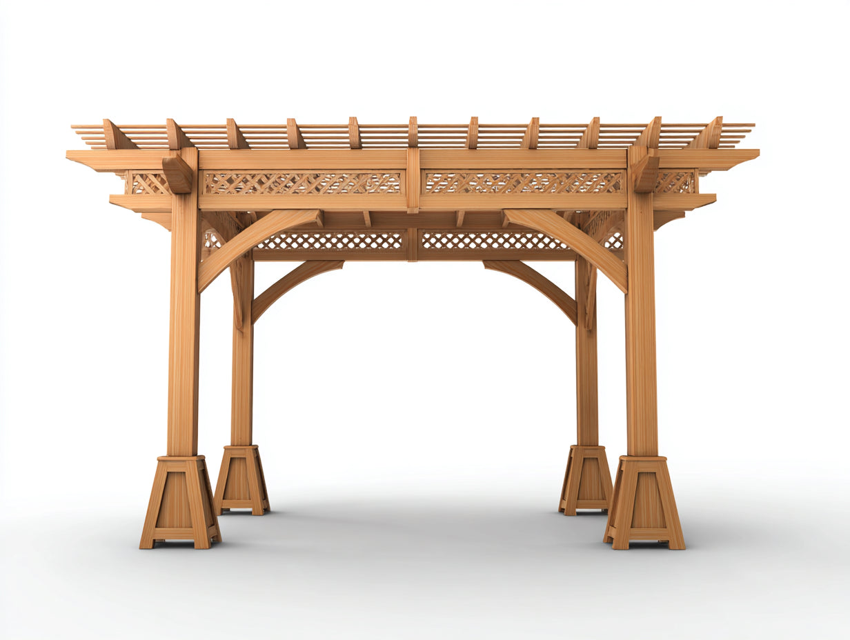 Pérgola de jardín Madera 320x220x260 cm - Marrón - Diseño decorativo