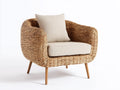 Sillones de ratán con patas 96x84x82 cm - natural y beige - diseño elevado