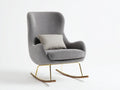 Mecedoras tapizadas 78x92x105 cm - gris y dorado - diseño moderno