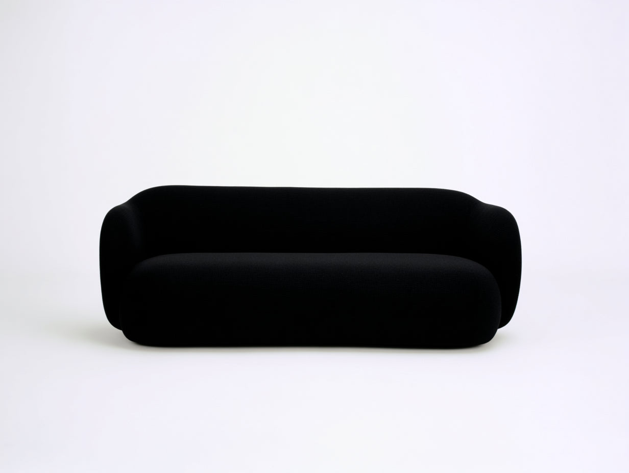 Sofás lineales tapizado 210x92x72 cm negro para salón - diseño moderno