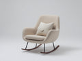 Mecedoras tapizadas de borreguito 84x89x88 cm - beige - para salón con base curva