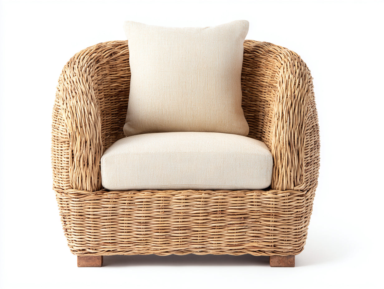 Sillones de ratán ratán natural 85x78x78 cm - natural-beige - diseño acogedor