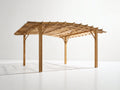 Pérgola de jardín de madera 400 x 300 x 255 cm - natural - techo de lamas para exterior