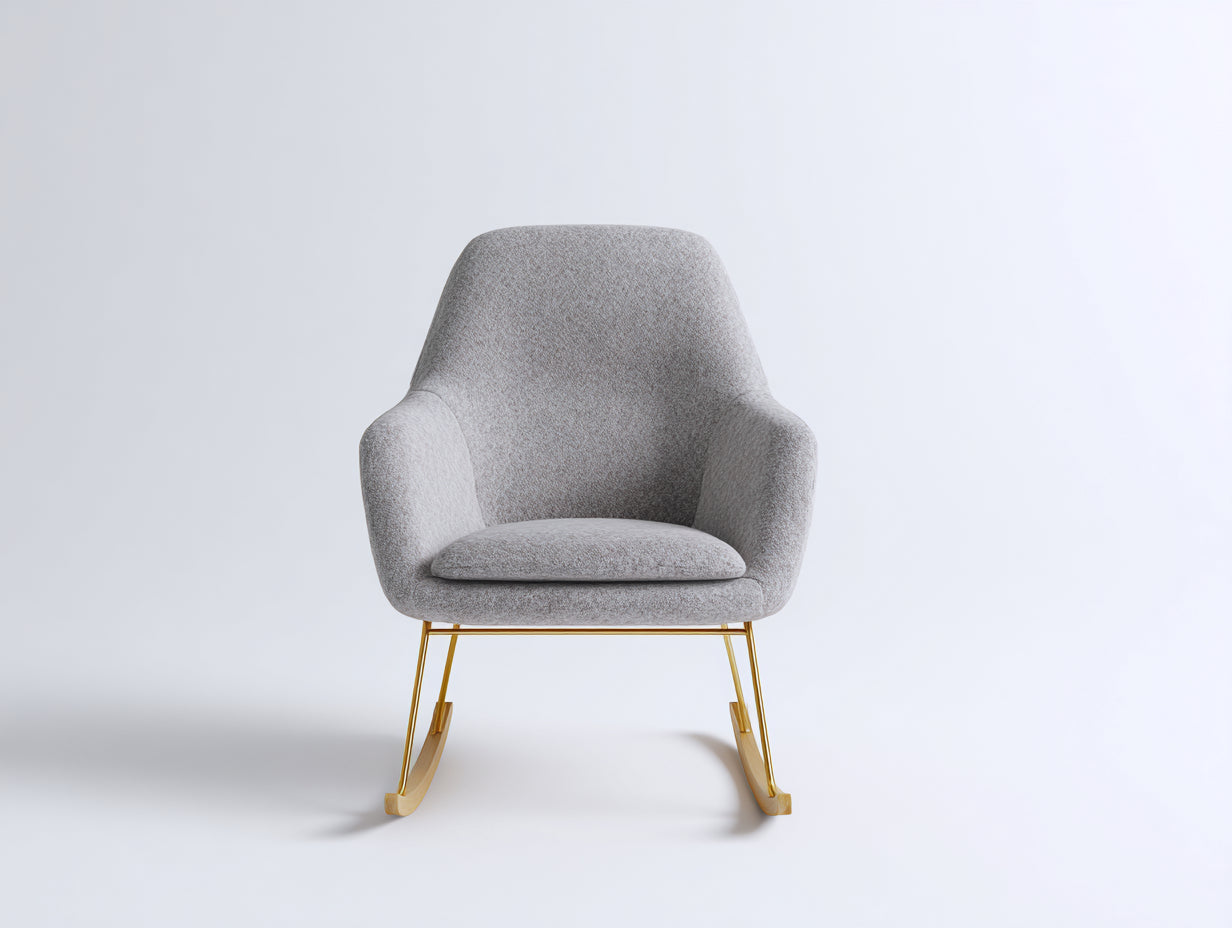 Mecedoras tapizada 76x84x96 cm gris claro para salón - diseño moderno